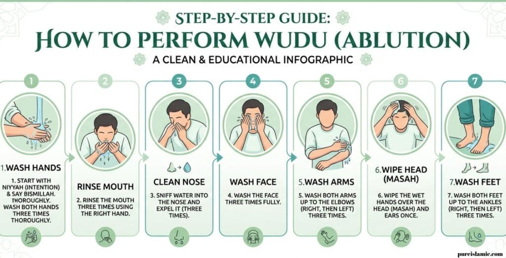 how to perform wudu step by step guide